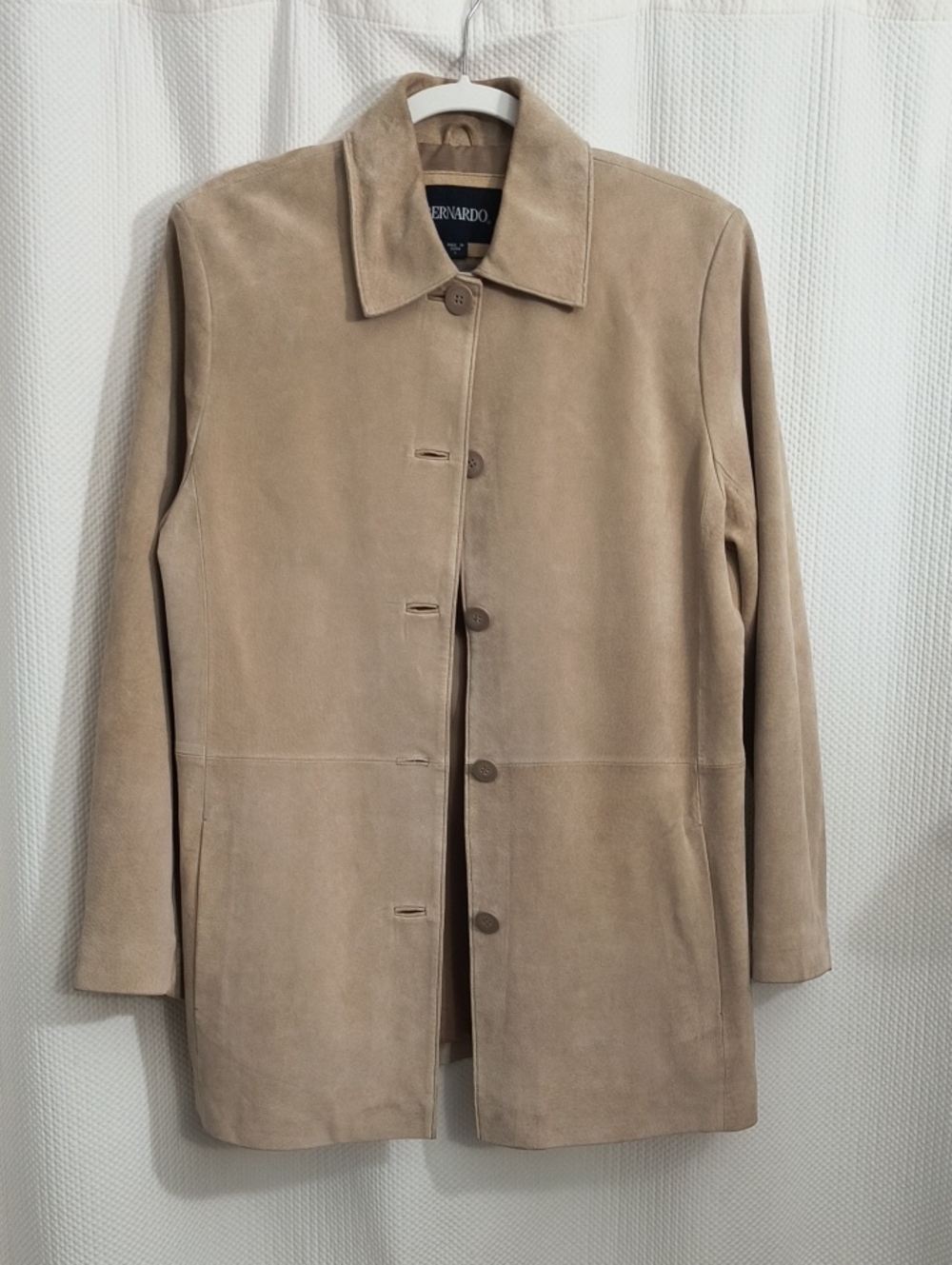 Bernardo Suede Trench Coat in Taupe Women's